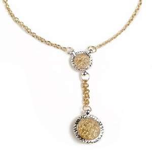 Made in Italy 14k gold 17 y necklace with filigree work bordered with 