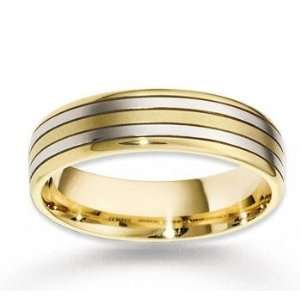    14k Two Tone Gold Two Strips Stylish Fine Wedding Band Jewelry