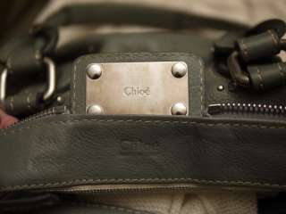 Authentic Chloe Mousse Pocket Paddington Satchel Blue Grey Handbag Bag