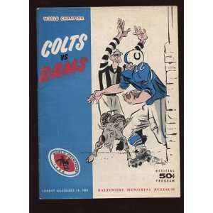  1959 NFL Program Los Angeles Rams & Baltimore Colts EX 