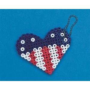  American Heart Fuse Bead Key Chain Craft Kit (Makes 12 