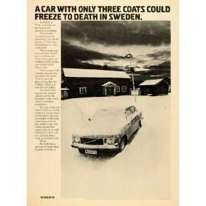  1972 Ad Volvo Automobile Vintage Car Sweden Winter Snow 