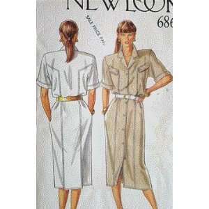  80s Vintage/Uncut New Look 6862 Sewing Pattern Dress 