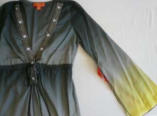 Hale Bob Caftan Maxi Long Dress XS 0 2 UK 4 6 NWT Tie Dye Silk Cotton 