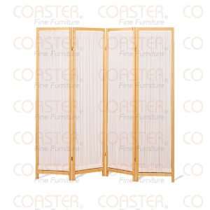  Four Panel Screen Divider In Natural Finish