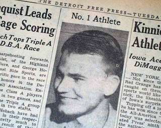 NILE KINNICK Iowa Hawkeyes No. 1 Athlete 1939 Newspaper  