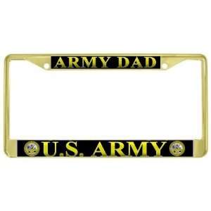  US United States Army Dad Gold Metal License Plate Frame 