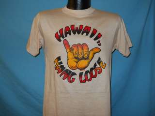 vintage HAWAII HANG LOOSE 80S IRON ON SOFT t shirt S  