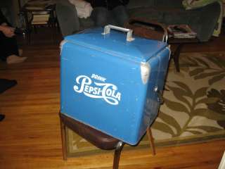 vintage 1950s pepsi cola cooler with tray ice box soda pop coke picnic 