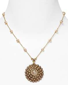 Carolee Slight Blush Pendant On Illusion Necklace