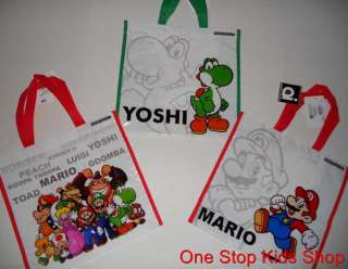 SUPER MARIO BROTHERS Reusable TOTE Bag Sack Backpack YOSHI Luigi 