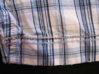 AMERICAN EAGLE Casual SHORTS mens 46 Blue White PLAID TEXTURED fabric 
