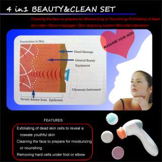 in 1 Electric Facial & Body Brush Spa Cleaning Peeling Skin Machine 