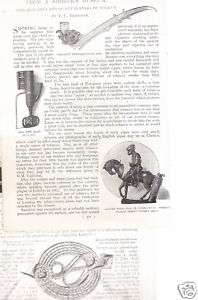 SMOKE SMOKING PIPE  TOBACCO BURNERS 1898 ARTICLE  