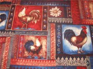 Handcrafted Table Runner Country Roosters Chickens  