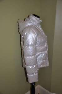 CREW Collection Platinum Puffer Jacket Down Small $300 NWT  