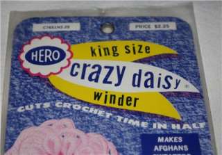 New Crazy Daisy Winder King Size Vtg Crochet Craft Yarn Sewing doiles 