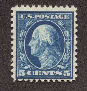 US 504 Mint NH OG VF 5 Cent Washington Blue  