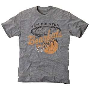 Sam Houston State Bearkats Hoop Tri Blend T Shirt   Ash  
