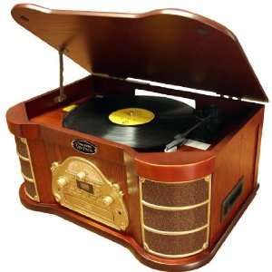 Pyle Home PTCDS1U Classical Turntable with AM/FM Radio CD/Cassette and 