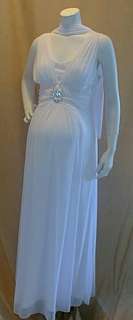 New Long Formal White Roman Pin Maternity Dress XXL Bridal Wedding 