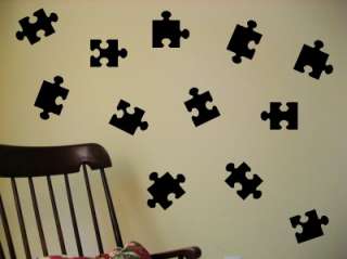 35 Puzzle Pieces Vinyl Decal Wall Art Decor Stickers  
