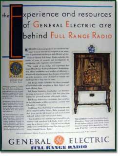 This is an original 1931 print ad for GE tube radios. The print 