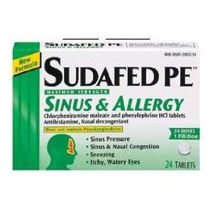  Sudafed Pe Sinus & Allergy Tabs 24