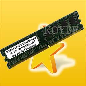 512MB DDR2 667mHz PC2 5300 DIMM Desktop RAM Memory  