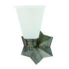    AS 11 Inch Star Wall Sconce, Antique Silver with White Glass Shade