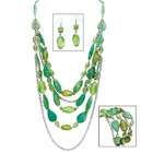 PalmBeach Jewelry Green Lucite Nugget Jewelry Set