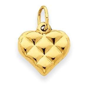 Genuine IceCarats Designer Jewelry Gift 14K Quilted Puffed Heart Charm