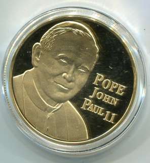 Pope John Paul II   24K Gold Silver Commemorative Good Luck Coin 