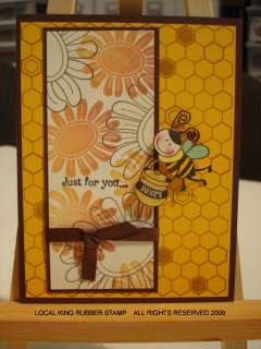HONEY BEES (6) EZ mounted rubber stamps  