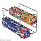 CHROME 7.75 X 9.75 INCH KITCHEN WRAP ORGANIZER FOR ZIPLOCK ALUMINUM 