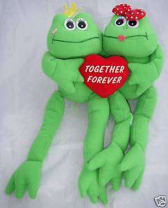 Russ Berrie Plush Pair of FROGS Together Forever Heart  