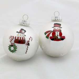  Club Pack of 16 White Snowmen Christmas Ball Ornaments 