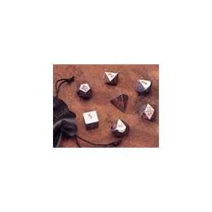  Genuine Hematite 14mm Dwarven Stone Dice Set Toys & Games