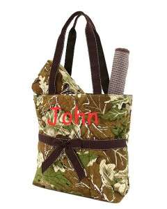Monogrammed Quilted Tote Diaper Bag 3 Pc Mossy Oak Camouflage  