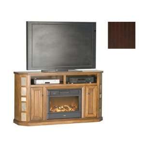   Entertainment Console with Fireplace   European Coffee