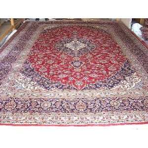   Hand Knotted Kashan Persian Rug   137x97 