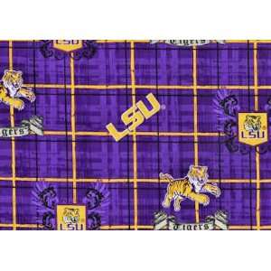   LSU by Sykel Enterprises, Gold Grid on Purple Arts, Crafts & Sewing