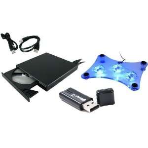 Notebook/Laptop USB Kit 24x Slim External CD Rom w/ Cooler Pad and USB 