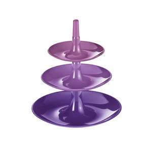   BABELL XS ETAGERE   PLUM/MAUVE/ORCHID   3 TIERED SERVING TRAY  