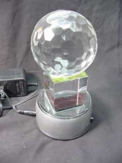 BUTW (3) crystal sphere rotary lighted display stand  