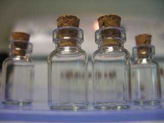   Vials. Big Lot Of Clear Glass Bottles With Corks. Empty Jars.  