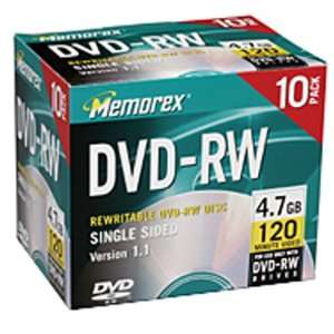  Memorex 4.7GB DVD RW Media (10 Pack) Electronics