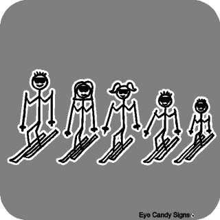 Snowboarding Family Stick People Car Decals Stickers  