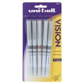Uni Ball Vision Roller Ball Pens Fine Point Asstd Ink 070530605105 