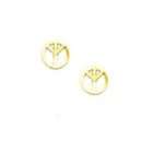 JewelryWeb Solid 14k gold Peace Sign Friction Back Post Earrings   7mm 
